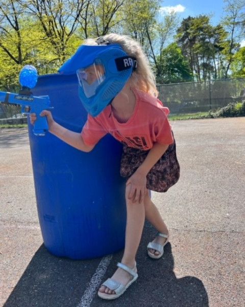 Girl playing Gellyball for her birthday